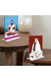 Sri Ramakrishna Paramhansa & Sarada Debi Acrylic T-Style Photo Stand - 9x11 Inches, Compact and Stylish Spiritual Display, easily change 2 photos (Pack of 1)