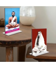 Sri Ramakrishna Paramhansa & Sarada Debi Acrylic T-Style Photo Stand - 11x13 Inches, Compact and Stylish Spiritual Display, easily change 2 photos (Pack of 1)