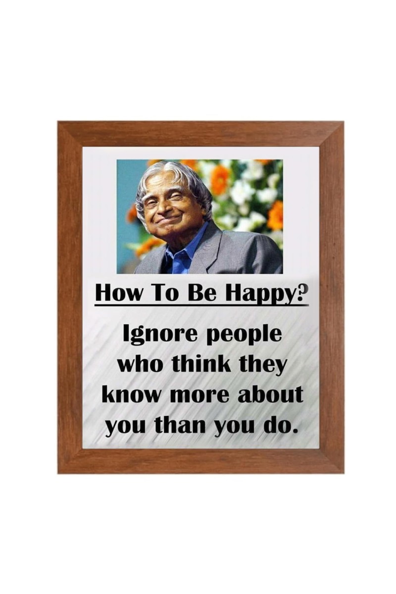 A P J Abdul Kalam & Famous Quote Brown Frame, 10x14InchesInspirational Wall Art for Office, Home DecorIdeal Spiritual Gift