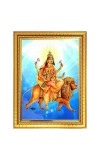 Maa Kushmanda | Photo Frame - 10x14 Inches, Brown Wooden Frame for Home, Office & Temple Decoration