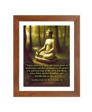 Buddha & Famous Quote Brown Frame, 10x14InchesInspirational Wall Art for Office, Home DecorIdeal Spiritual Gift