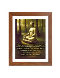 Buddha & His Famous Quote Photo Frame - Brown Frame, Perfect for Office & Wall Decoration, Ideal Gift