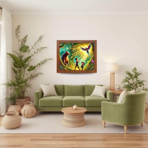 AI Funny Polar bear with kid Art Picture for Kids - 10x14 inches, Brown Color - Perfect Wall Decor for Children's Room AI Funny Polar bear with kid Art Picture for Kids - 10x14 inches, Brown Color - Perfect Wall Decor for Children's Room