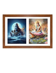 Lord shiva and ganga devi Photo Frame - 13x17Inches - Spiritual Artwork for Home Decor, Puja Room and Office Decoration