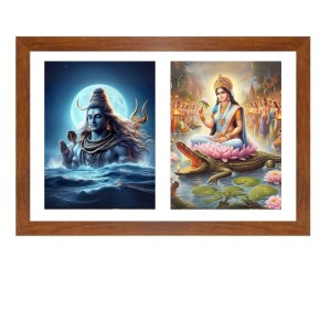 Lord shiva and ganga devi Photo Frame - 17x21Inches - Spiritual Artwork for Home Decor, Puja Room and Office Decoration