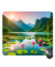 Customized Beautiful Lake Picture Sublimation Mouse Pad | 8 X 7.5 Inch | Smooth Cloth Surface | Non-Slip Rubber Base | Personalized Mousepad for Laptop & Desktop (F17087)