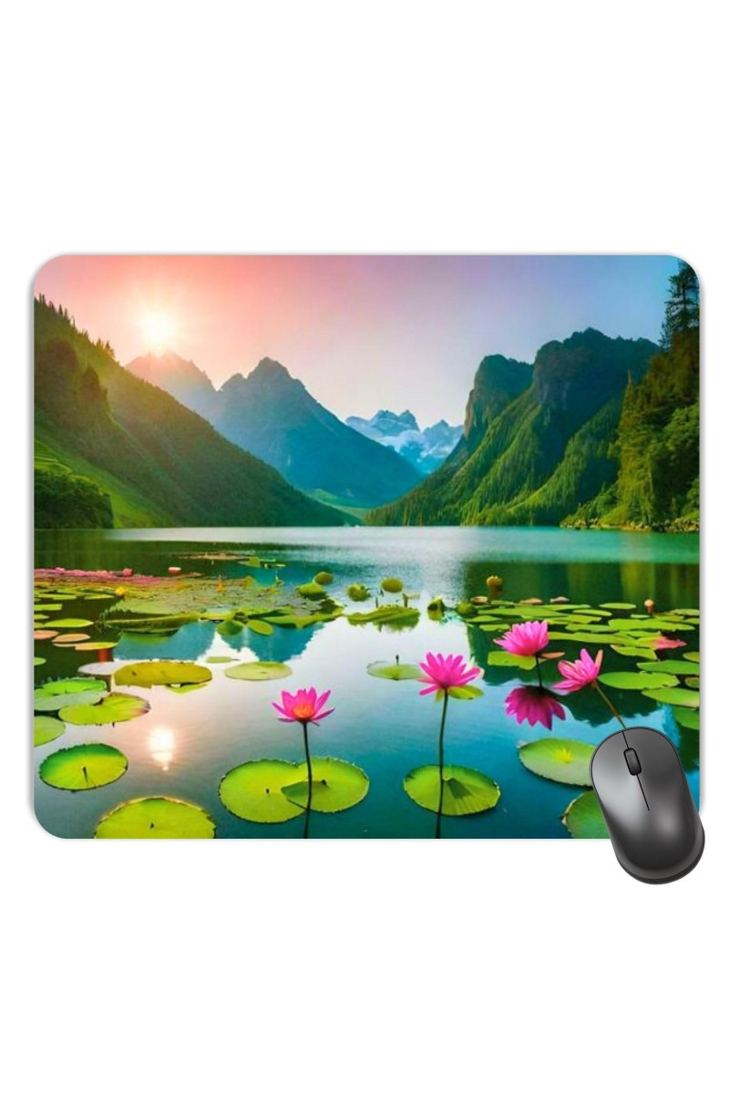 Customized Beautiful Lake Picture Sublimation Mouse Pad | 8 X 7.5 Inch | Smooth Cloth Surface | Non-Slip Rubber Base | Personalized Mousepad for Laptop & Desktop (F17087)
