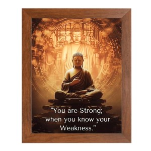 Buddha & Famous Quote Brown Frame, 10x14InchesInspirational Wall Art for Office, Home DecorIdeal Spiritual Gift