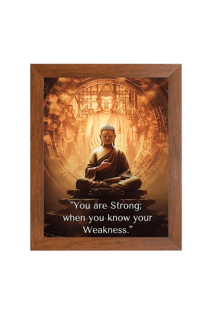 Buddha & Famous Quote Brown Frame, 10x14InchesInspirational Wall Art for Office, Home DecorIdeal Spiritual Gift