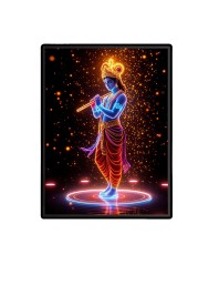 Krishna Laminated Photo - 5x7 Inches, Divine Blessings for Home & Office and Temple Decoration