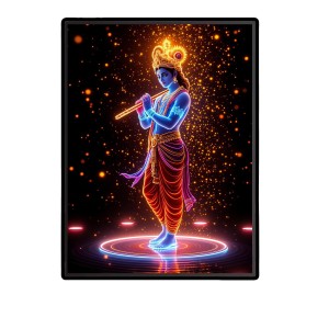 Krishna Laminated Photo - 5x7 Inches, Divine Blessings for Home & Office and Temple Decoration