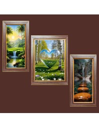 3-Pack The World in a Single Frame Photo Frames - 2 Pieces 12x19 Inch & 1 Piece 16x19 Inch - Rustic Wall Art for Home & Office Decor - Botanical Wall Hanging for Living Room, Bedroom, or Workspa