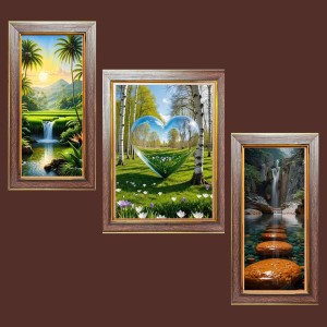 3-Pack The World in a Single Frame Photo Frames - 2 Pieces 12x19 Inch & 1 Piece 16x19 Inch - Rustic Wall Art for Home & Office Decor - Botanical Wall Hanging for Living Room, Bedroom, or Workspa