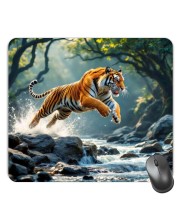 Customized Wild Tiger Picture Sublimation Mouse Pad | 8 X 7.5 Inch | Smooth Cloth Surface | Non-Slip Rubber Base | Personalized Mousepad for Laptop & Desktop (F17105)