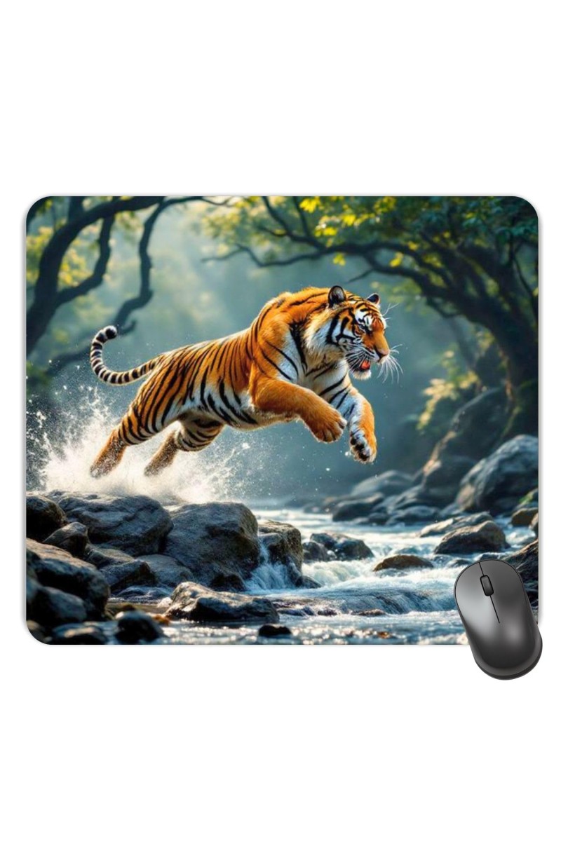 Customized Wild Tiger Picture Sublimation Mouse Pad | 8 X 7.5 Inch | Smooth Cloth Surface | Non-Slip Rubber Base | Personalized Mousepad for Laptop & Desktop (F17105)