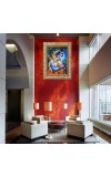 Lord Shiva and Hanuman Digital Print Photo 6.7x8.7 inches (I6062) - Vibrant Religious Wall Art for Home or Office Decor.