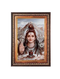 Lord Shiva Color Photo 8x12 Inch - Vibrant Religious Wall Art for Home or Office Decor.