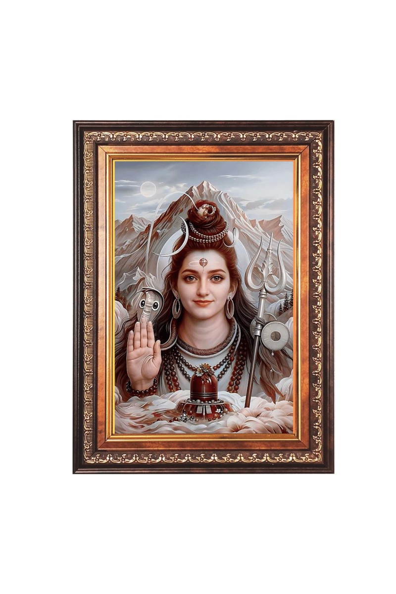 Lord Shiva Color Photo 8x12 Inch - Vibrant Religious Wall Art for Home or Office Decor.