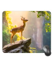 Customized Deer Picture Sublimation Mouse Pad | 8 X 7.5 Inch | Smooth Cloth Surface | Non-Slip Rubber Base | Personalized Mousepad for Laptop & Desktop (F17058)