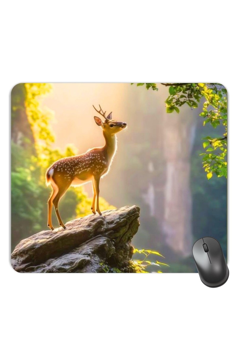 Customized Deer Picture Sublimation Mouse Pad | 8 X 7.5 Inch | Smooth Cloth Surface | Non-Slip Rubber Base | Personalized Mousepad for Laptop & Desktop (F17058)