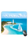 Customized Island with Sailboat Picture Sublimation Mouse Pad | 8 X 7.5 Inch | Smooth Cloth Surface | Non-Slip Rubber Base | Personalized Mousepad for Laptop & Desktop (F17370)