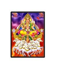 Surya Laminated Photo - 5x7 Inches, Divine Blessings for Home & Office and Temple Decoration