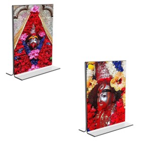 Car Desk/Table Top Tara Maa Acrylic T-Style Photo Stand - 2.5x3.5 Inches, Compact and Stylish Spiritual Display, easily change 2 photos (Pack of 1) Car Desk/Table Top Tara Maa Acrylic T-Style Photo Stand - 2.5x3.5 Inches, Compact and Stylish Spiritual Display, easily change 2 photos (Pack of 1)