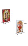 Debi Kali & Debi Durga Acrylic T-Style Photo Stand - 5x7 Inches, Compact and Stylish Spiritual Display, easily change 2 photos (Pack of 1)