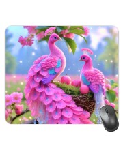 Customized Beautiful Peacocks Picture Sublimation Mouse Pad | 8 X 7.5 Inch | Smooth Cloth Surface | Non-Slip Rubber Base | Personalized Mousepad for Laptop & Desktop (F17298)