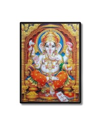 Lord Ganesh Laminated Photo (13x15 Inches) Divine Blessings for Home & Office and Temple Decoration