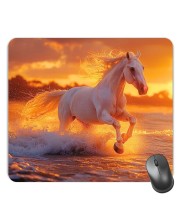Customized Beautiful Horse Picture Sublimation Mouse Pad | 8 X 7.5 Inch | Smooth Cloth Surface | Non-Slip Rubber Base | Personalized Mousepad for Laptop & Desktop (F17108)