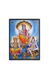 Lord Brahma Lord Vishnu & Lord Shiva Laminated Photo - 11x13 Inches, Divine Blessings for Home & Office and Temple Decoration