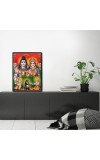 Shiva Family Laminated Photo - 5x7 Inches, Divine Blessings for Home & Office and Temple Decoration