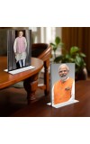 Sri Narendra Modi Acrylic T-Style Photo Stand, Compact and Stylish Spiritual Display, easily change 2 photos (Pack of 1)