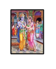 Ram Sita Laminated Photo - 13x15 Inches, Divine Blessings for Home & Office and Temple Decoration
