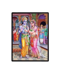 Ram Sita Laminated Photo - 9x11 Inches, Divine Blessings for Home & Office and Temple Decoration