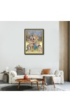 Lord Shiva Family Laminated Photo (9x11 Inches Without glass) Divine Blessings for Table and Walls,Home & Office and Temple Decoration
