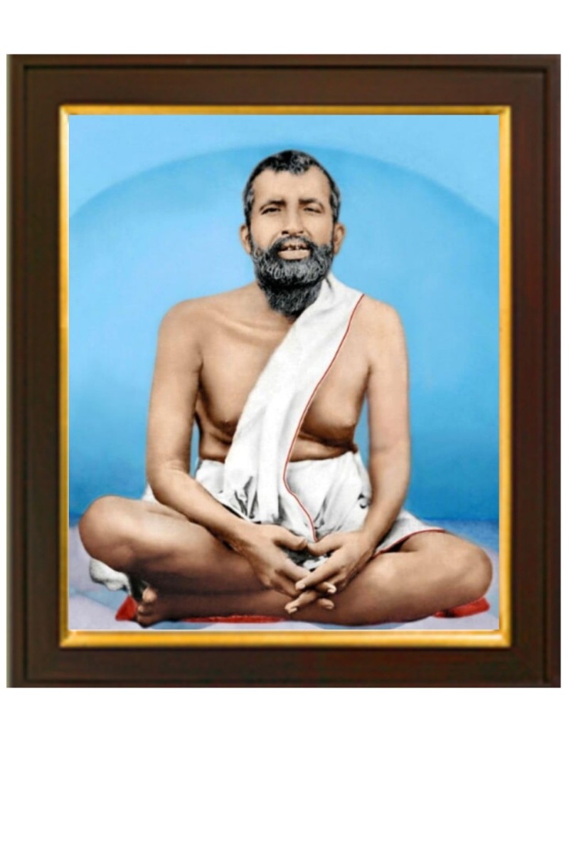 RAMKRISHNA PARAMAHANSA Laminated phAoto frame for wall, living room, gifts Painting size- 10 height x 12 width inch (Wood Base and Front Laminated)