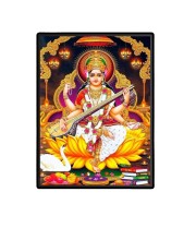 Saraswati Laminated Photo - 5x7 Inches, Divine Blessings for Home & Office and Temple Decoration