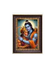 Sri Hanumanj Ji with Sri Ram Digital Print Photo 6.7x8.7 inches - Vibrant Religious Wall Art for Home or Office Decor.