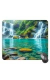 Customized Beautiful Water Falls Picture Sublimation Mouse Pad | 8 X 7.5 Inch | Smooth Cloth Surface | Non-Slip Rubber Base | Personalized Mousepad for Laptop & Desktop (F17082)