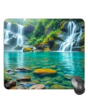 Customized Beautiful Water Falls Picture Sublimation Mouse Pad | 8 X 7.5 Inch | Smooth Cloth Surface | Non-Slip Rubber Base | Personalized Mousepad for Laptop & Desktop (F17082)