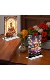 Buddha Acrylic T-Style Photo Stand - 5x7 Inches, Compact and Stylish Spiritual Display, easily change 2 photos (Pack of 1)