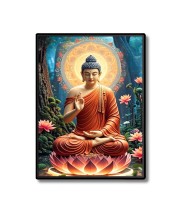 Buddha Laminated Photo - 5x7 Inches, Divine Blessings for Home & Office and Temple Decoration