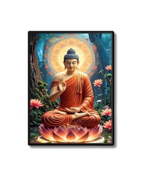 Buddha Laminated Photo - 5x7 Inches, Divine Blessings for Home & Office and Temple Decoration