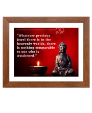 Buddha & His Famous Quote Photo Frame - Brown Frame, Perfect for Office & Wall Decoration, Ideal Gift