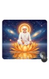 Customized Lord Saibaba Picture Sublimation Mouse Pad | 8 X 7.5 Inch | Smooth Cloth Surface | Non-Slip Rubber Base | Personalized Mousepad for Laptop & Desktop (F17368)