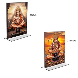 Sri Hanuman Acrylic T-Style Photo Stand - 11x13 Inches, Compact and Stylish Spiritual Display, easily change 2 photos (Pack of 1) Sri Hanuman Acrylic T-Style Photo Stand - 11x13 Inches, Compact and Stylish Spiritual Display, easily change 2 photos (Pack of 1)