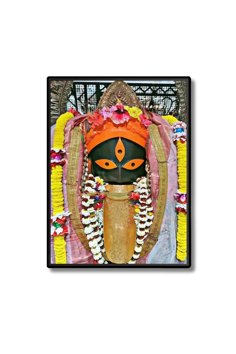 Kalighat kali Laminated Photo - 11x13 Inches, Divine Blessings for Home & Office and Temple Decoration