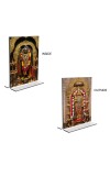 Lord Shiva & Sri Hanuman Acrylic T-Style Photo Stand, Compact and Stylish Spiritual Display, easily change 2 photos (Pack of 1)